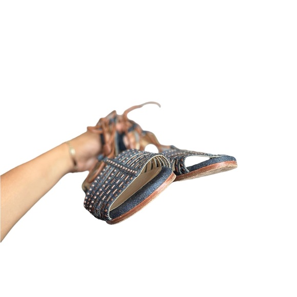 STUART WEITZMAN Skippity Tassel Denim Sandals - Picture 16 of 16